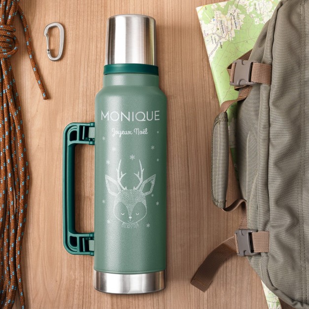 Thermos vert personnalisé pour une copine pour Noël