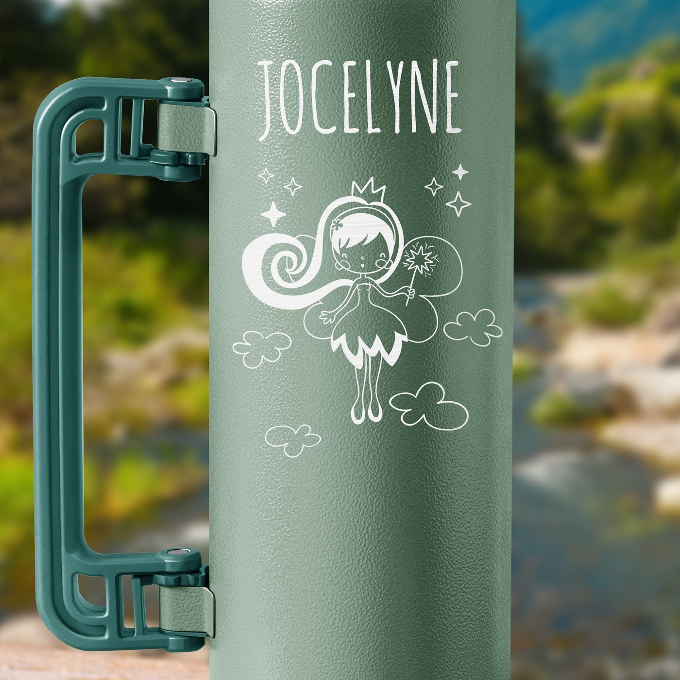 Thermos vert personnalisé pour une amie pour Noël