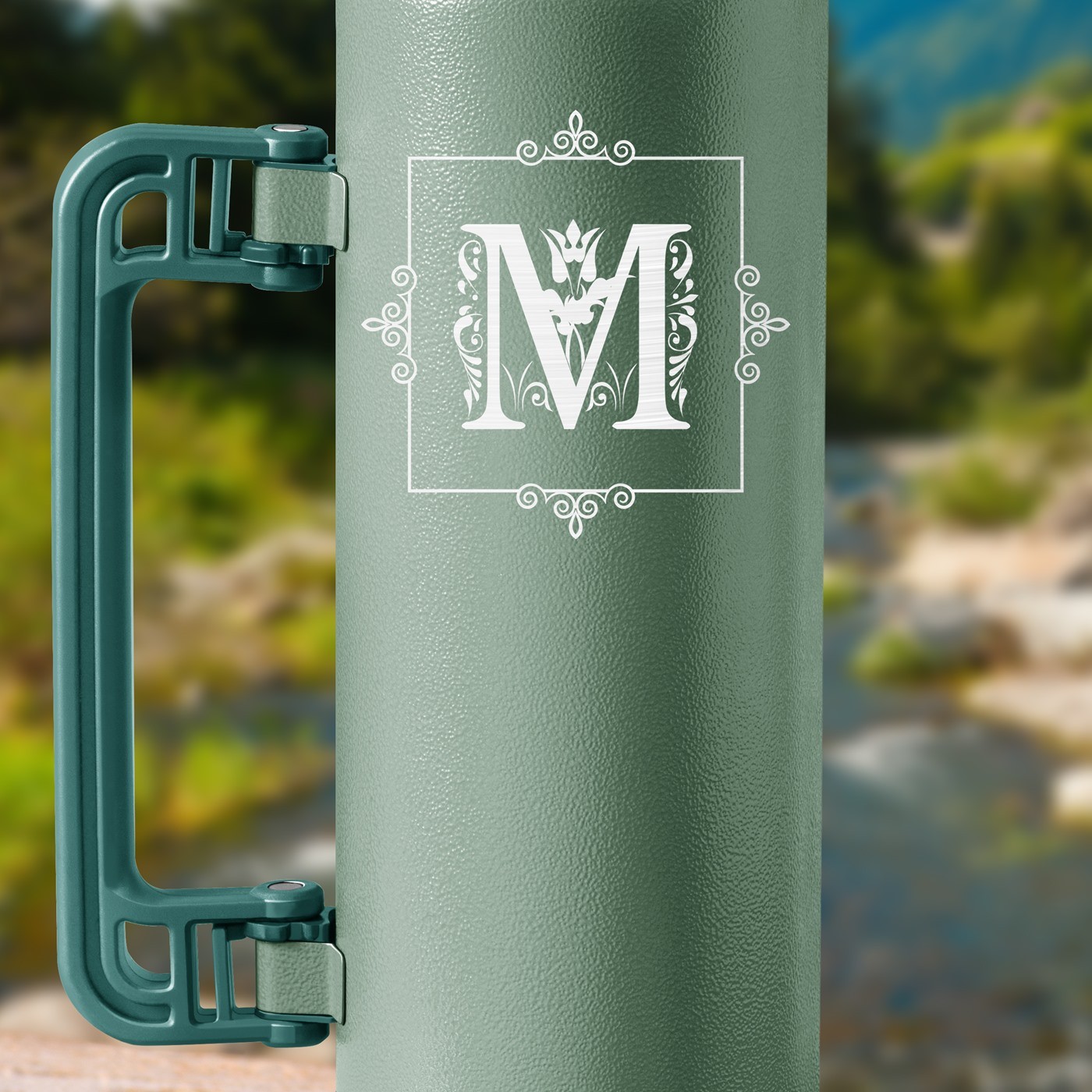 Thermos vert personnalisé pour parents pour l'anniversaire de mariage