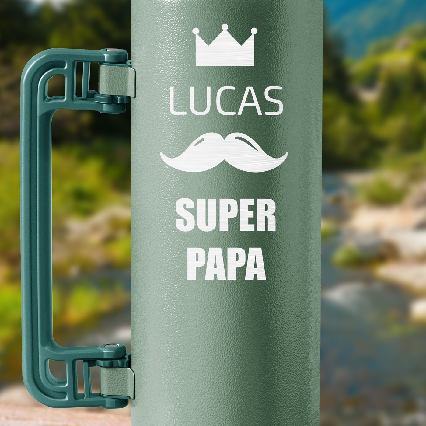 Thermos vert personnalisé pour la fête des pères