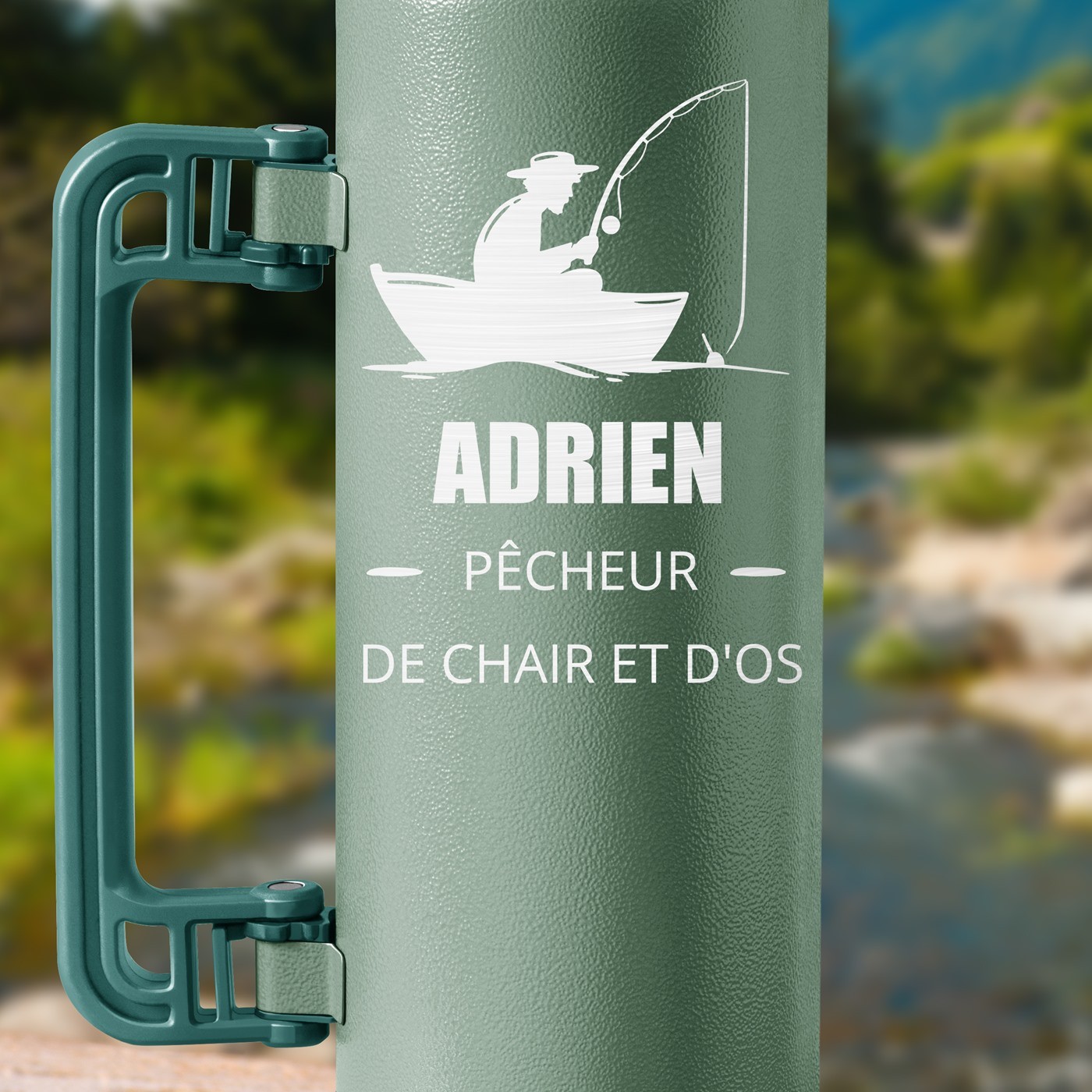 Thermos vert personnalisé pour l'anniversaire de papa