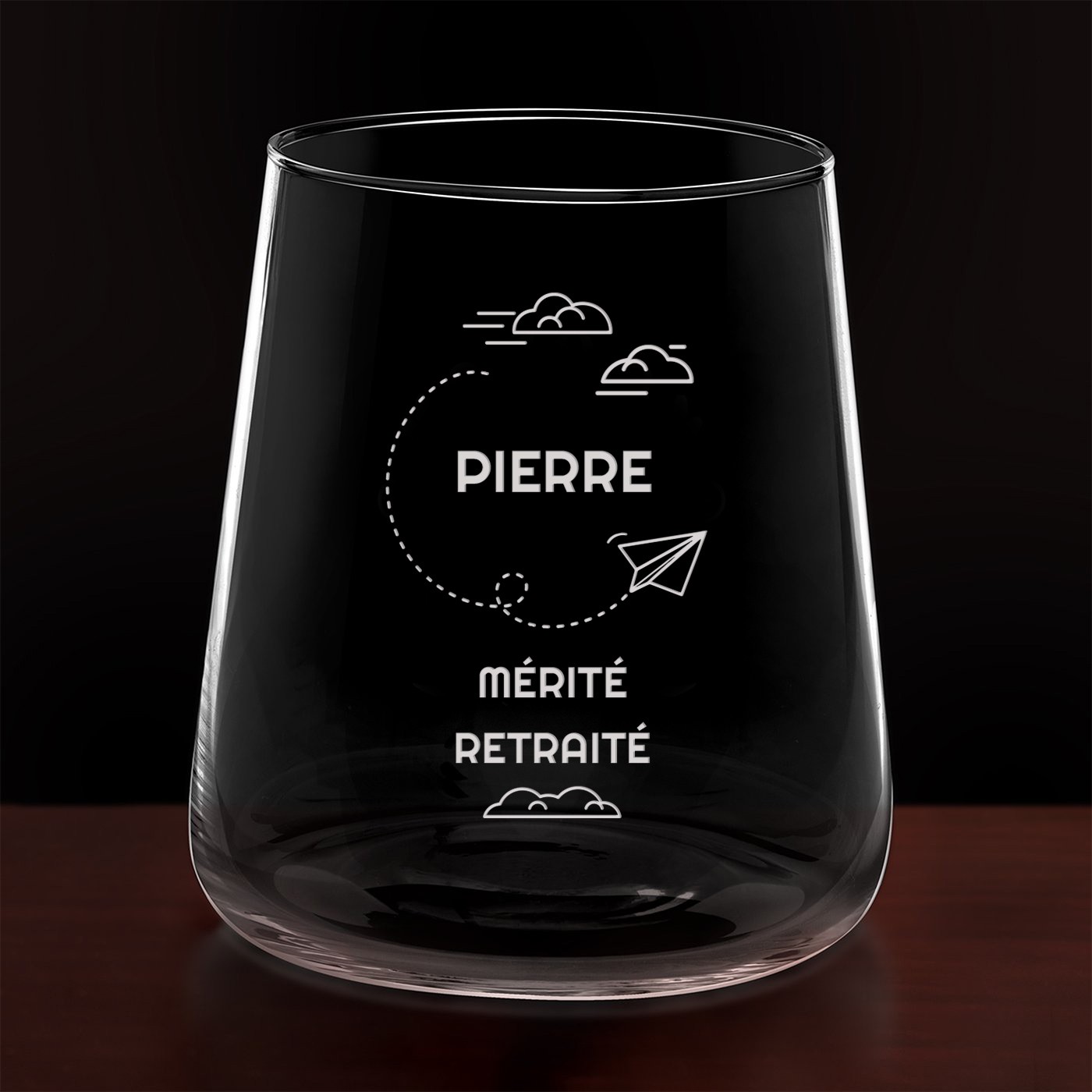 Set de 6 verres personnalisés pour un retraité