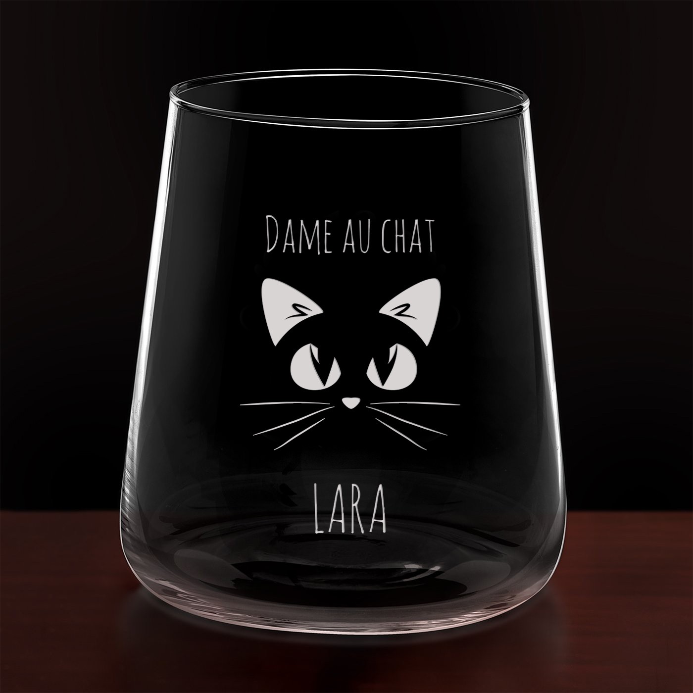 Set de 6 verres personnalisés pour l'anniversaire d'une amoureuse des chats