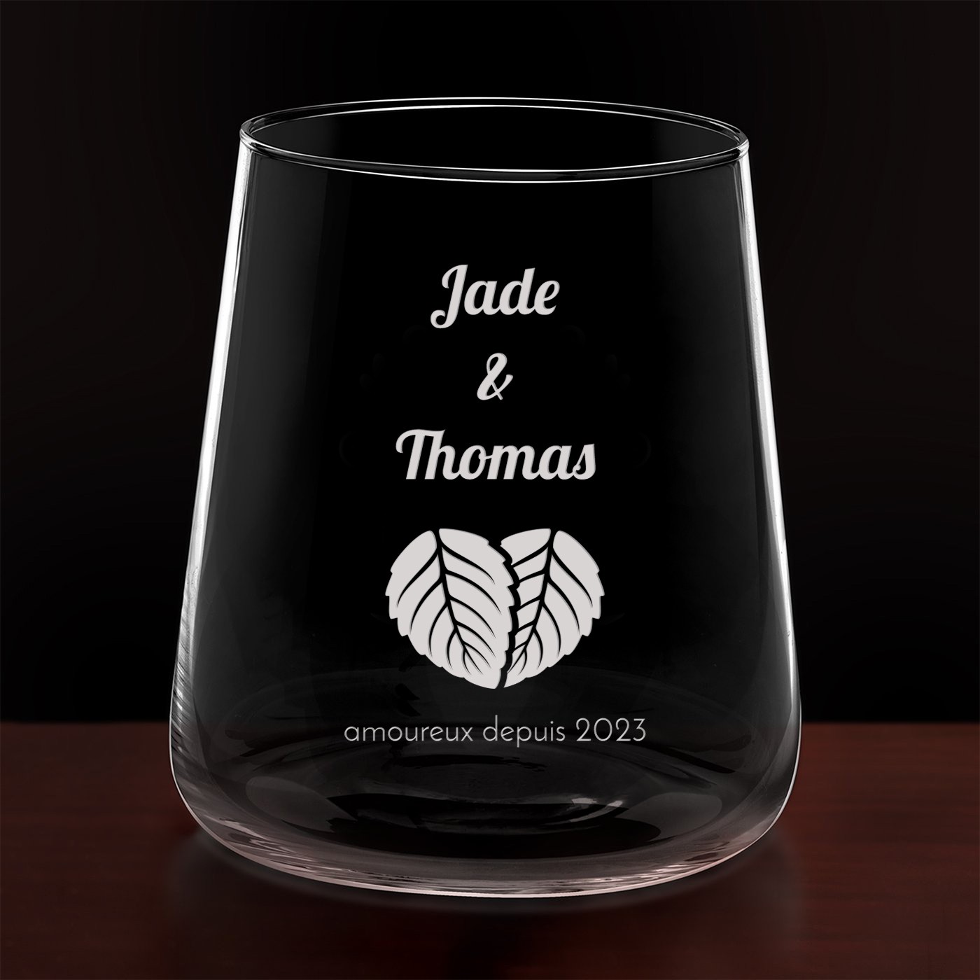 Set de 6 verres avec gravure pour un couple pour l'anniversaire de mariage