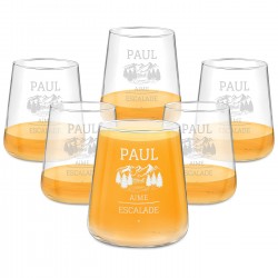 Set de 6 verres personnalisés pour l'anniversaire d'un ami amoureux de la montagne