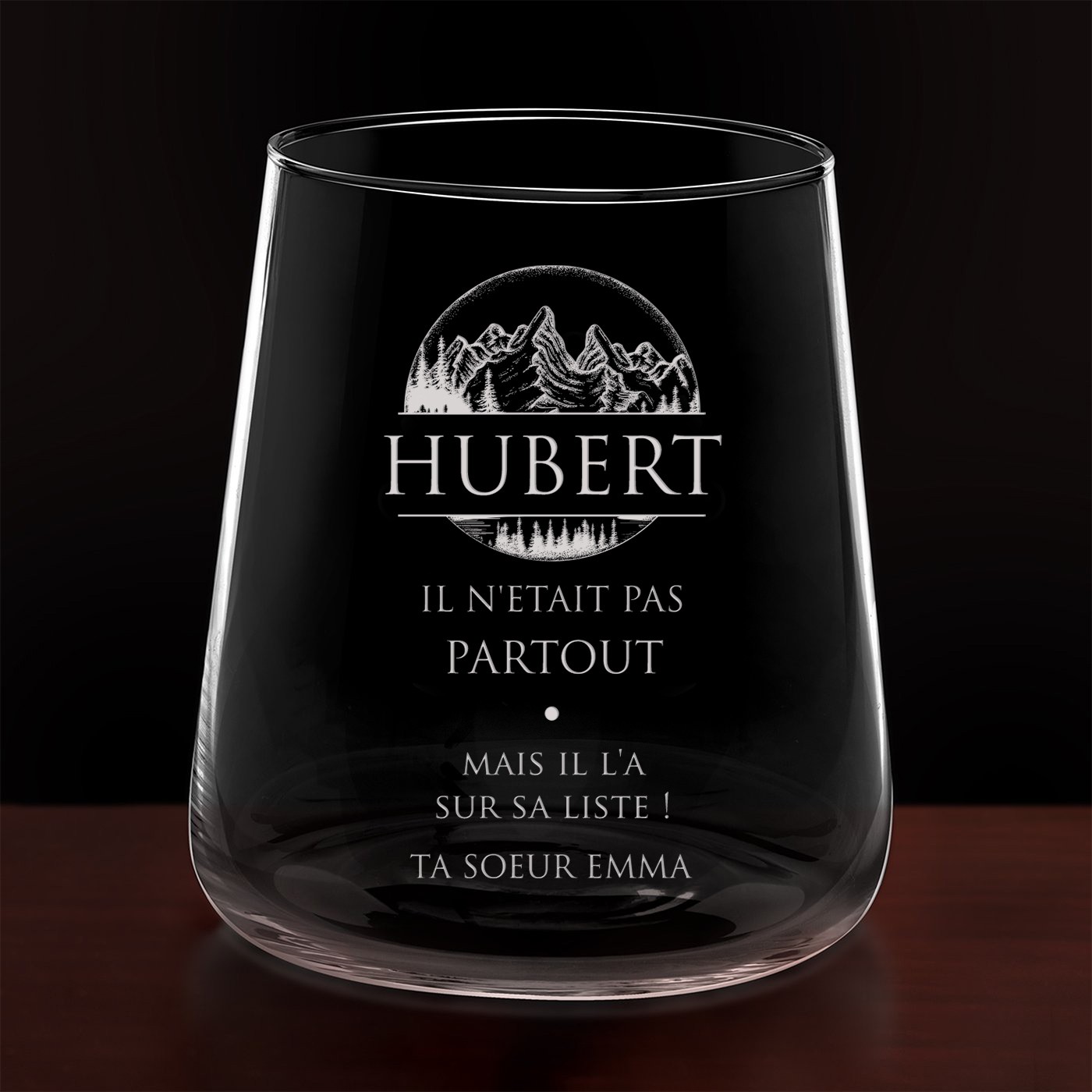 Set de 6 verres avec gravure pour l'anniversaire d'un frère amoureux de la montagne