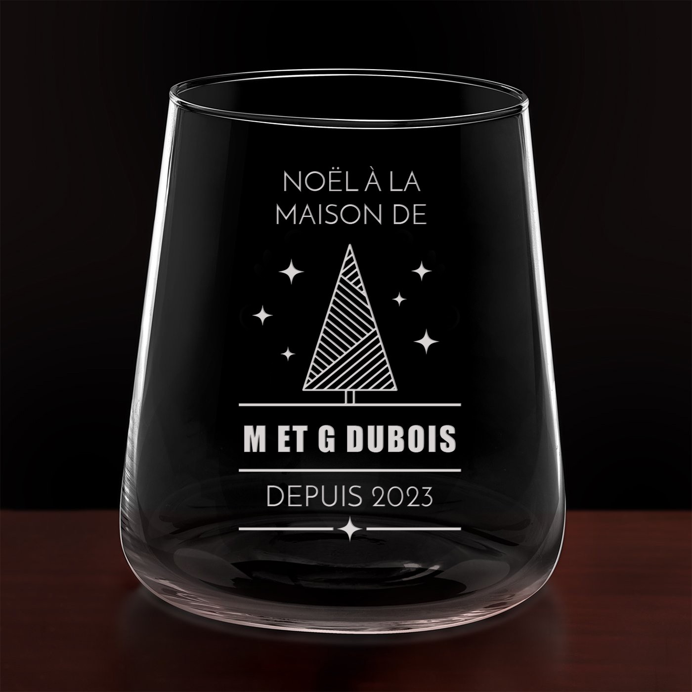 Set de 6 verres personnalisés pour un couple pour Noël