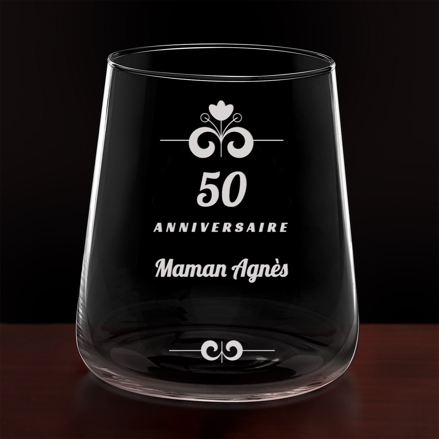 Set de 6 verres avec gravure pour le 50e anniversaire d'une maman