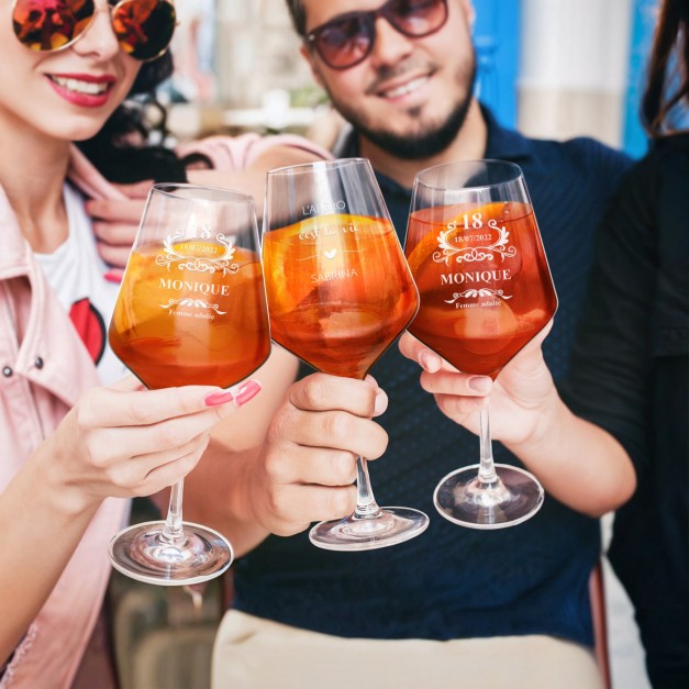 Verre à aperol spritz AVANT-GARDE avec gravure pour une copine