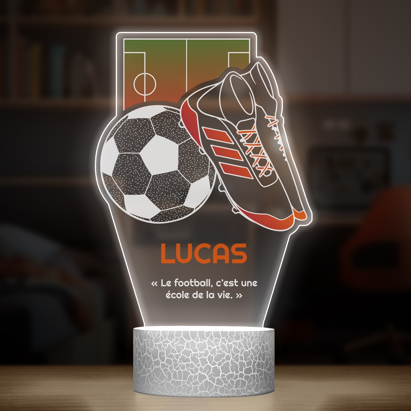 Lampe LED 3D avec impression pour un supporter fidèle