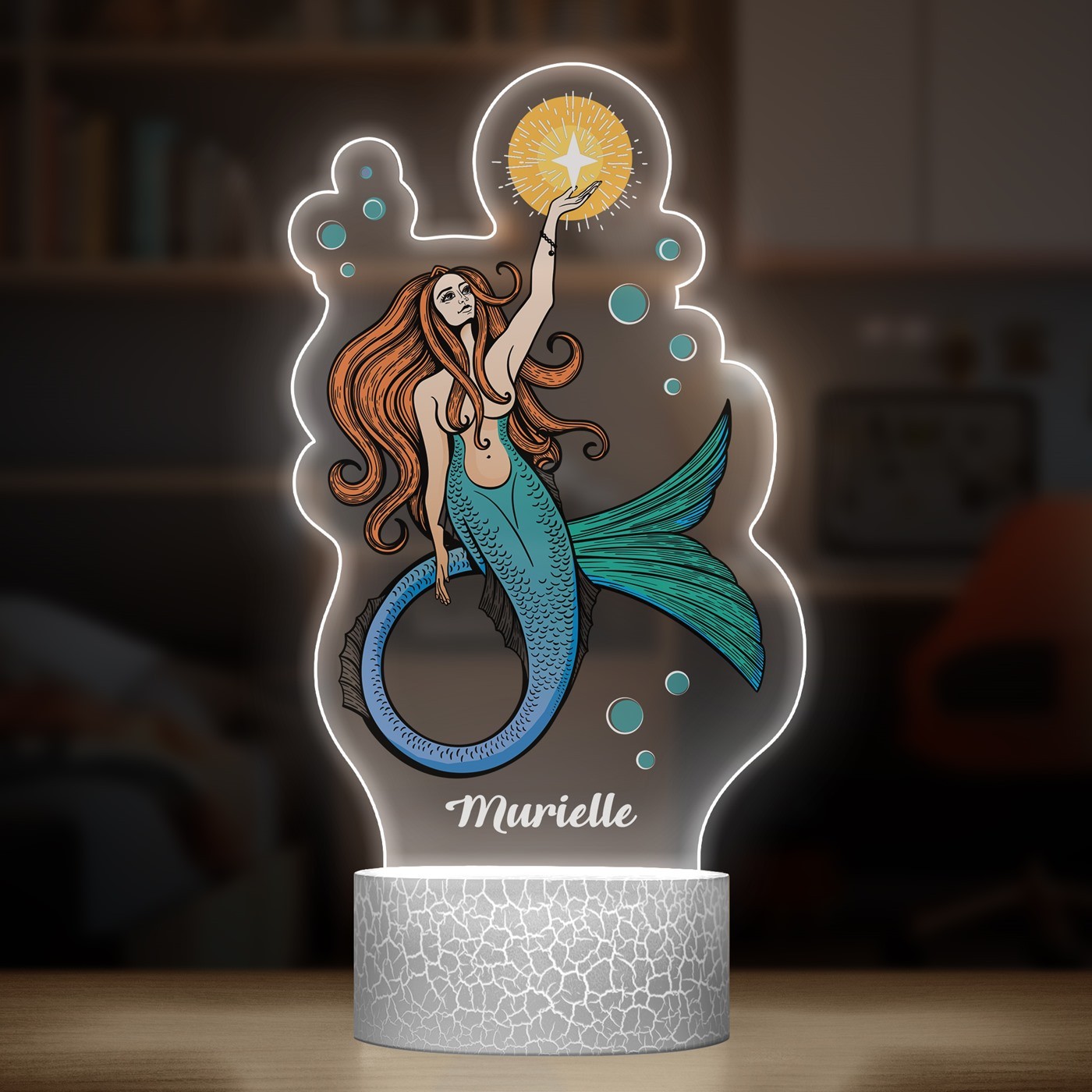 Lampe LED 3D avec impression petite sirène