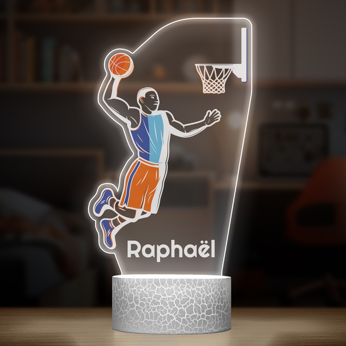 Lampe LED 3D avec impression basket-ball  
