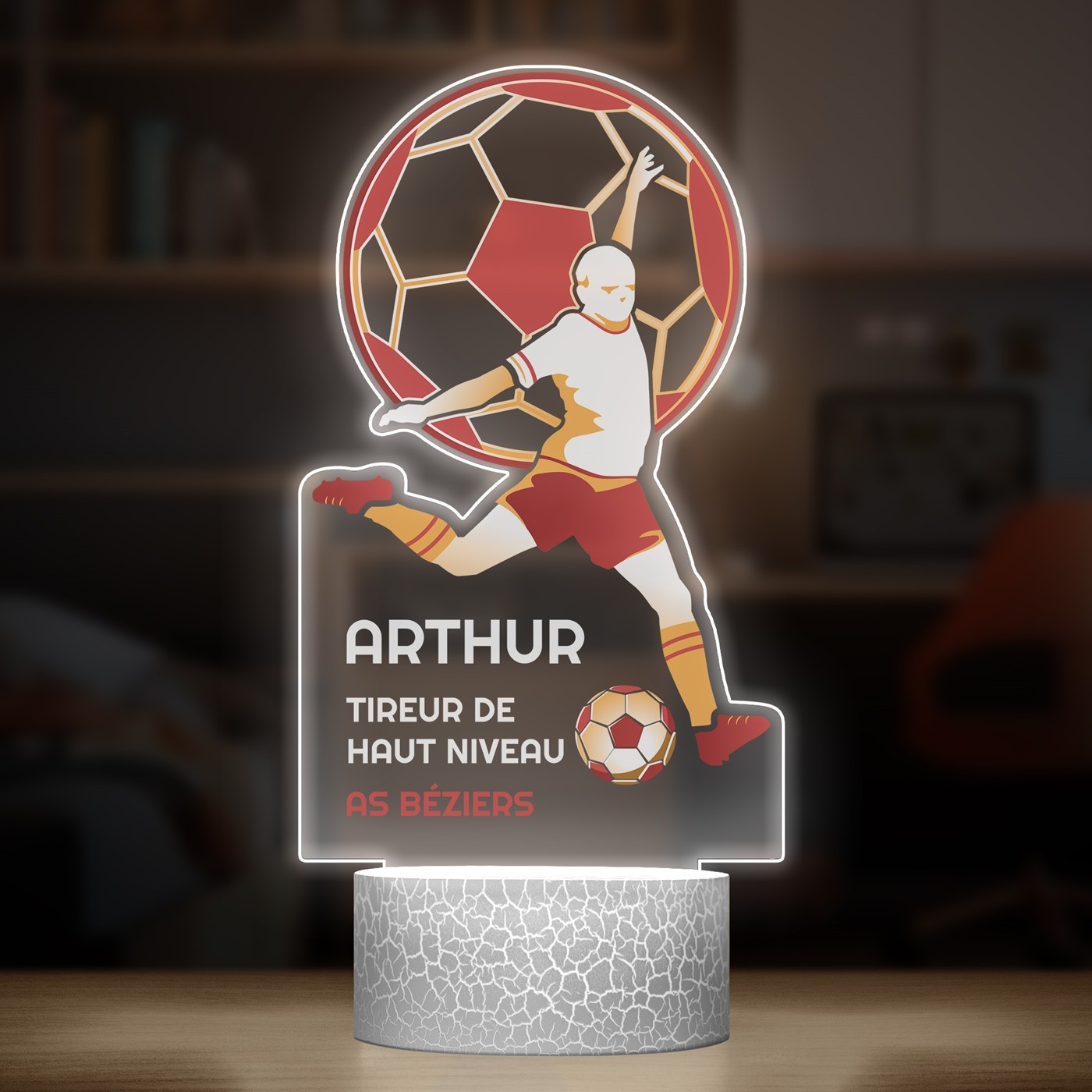 Lampe LED 3D avec impression football