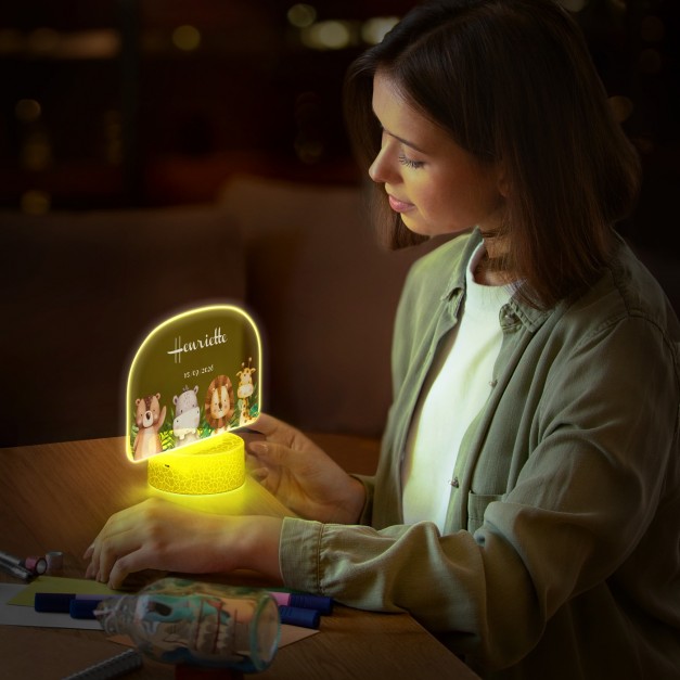 Lampe LED 3D avec impression animaux pour un enfant