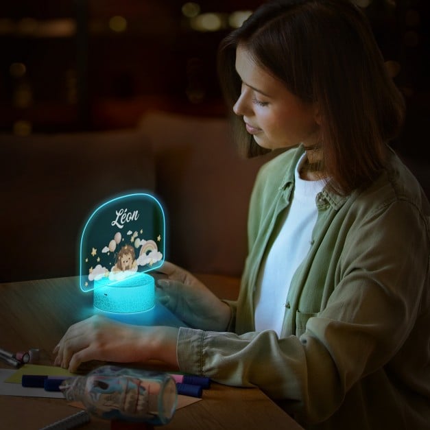 Lampe LED 3D avec impression lion pour un petit garçon