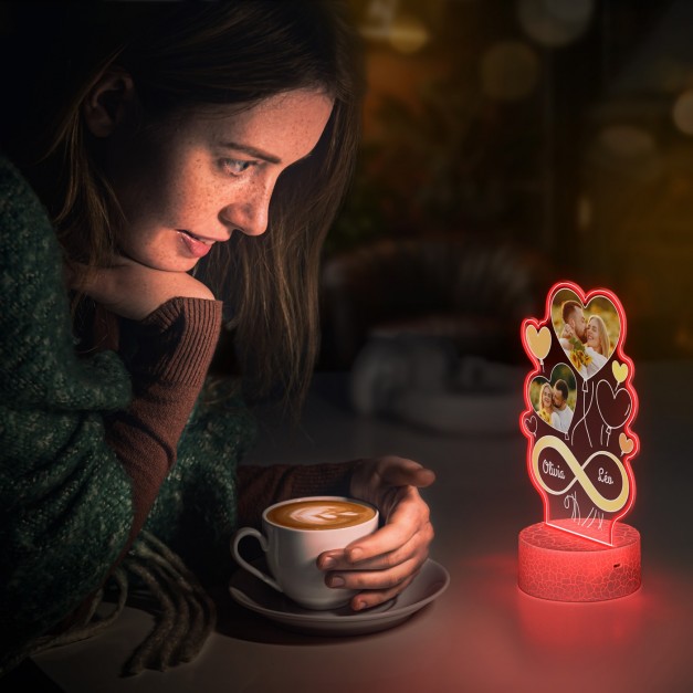 Lampe LED 3D avec impression pour couple pour la Saint Valentin