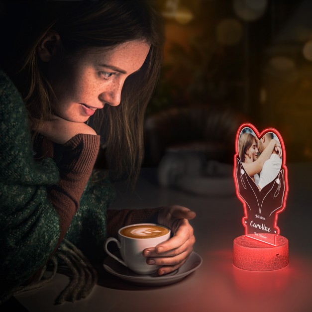 Lampe LED 3D avec impression pour épouse pour la Saint-Valentin