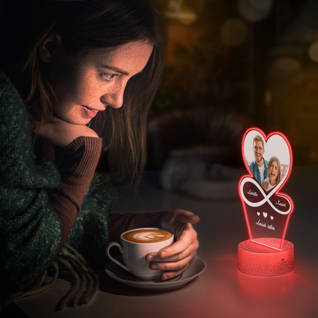 Lampe LED 3D avec impression amour infini
