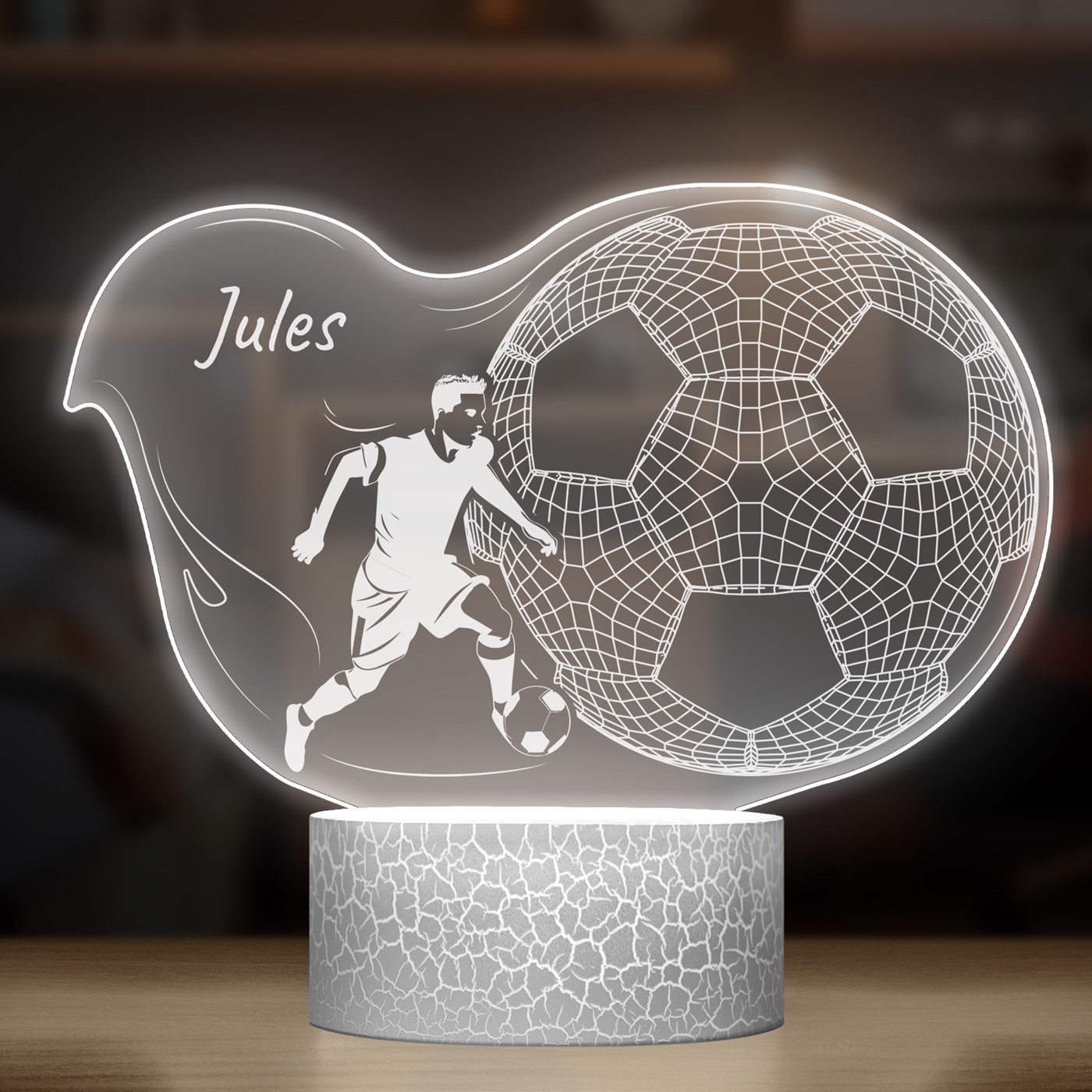 Lampe LED 3D avec impression pour un fan de foot 
