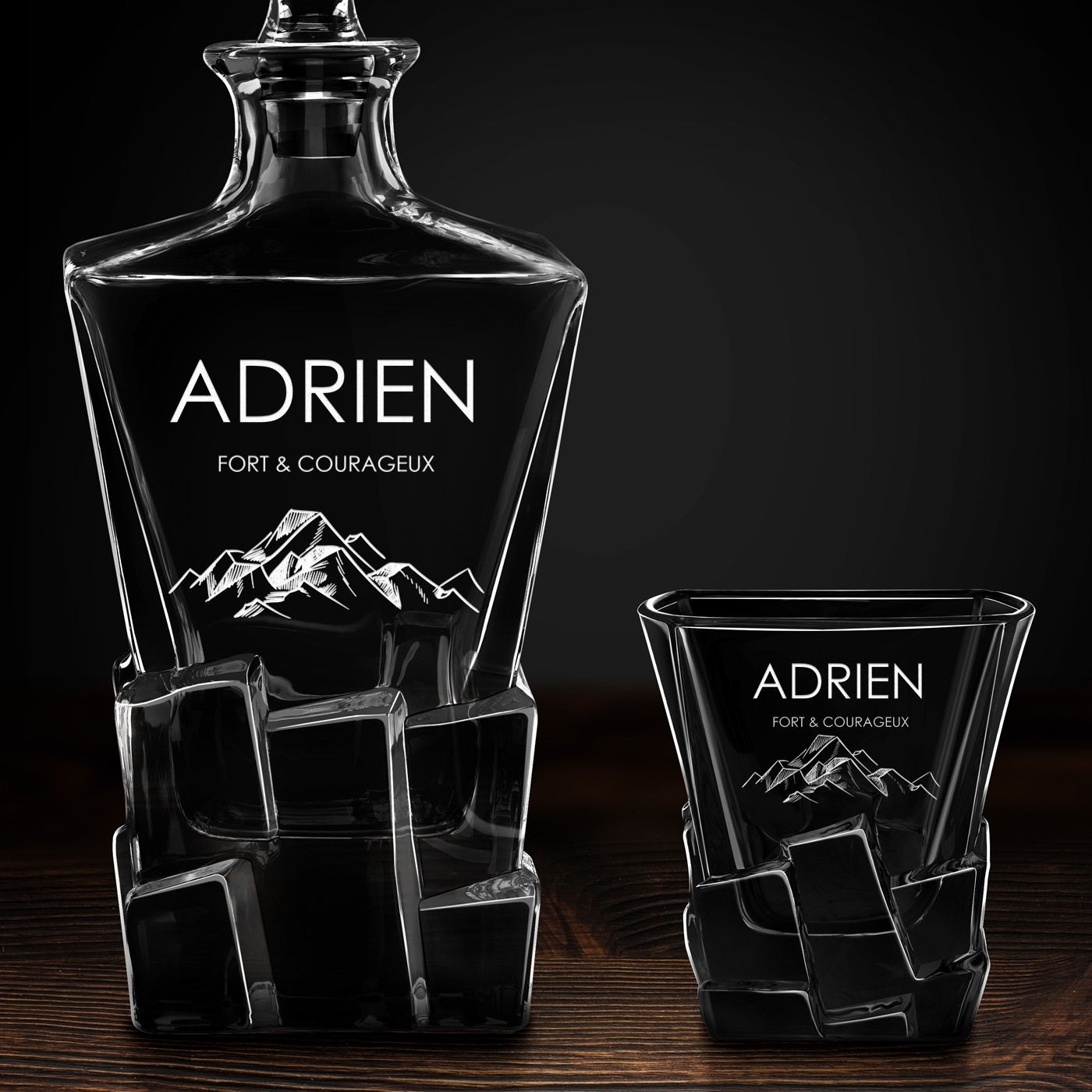 Carafe à whisky Ice Blink et 2 verres avec gravure pour l'anniversaire d'un ami