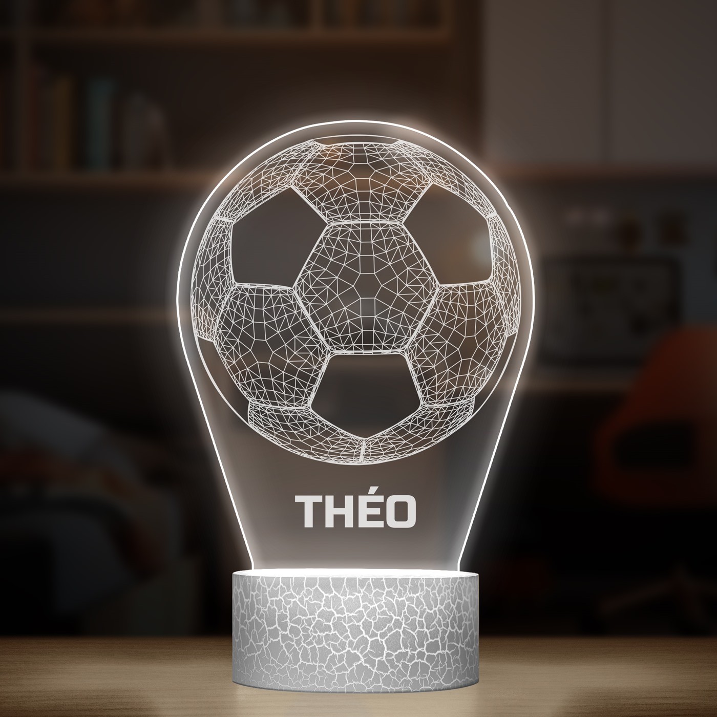 Lampe LED 3D avec impression ballon de football