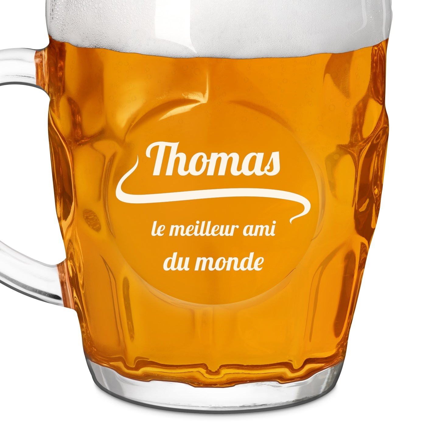 Chope à bière BUBBLE avec gravure pour le meilleur ami