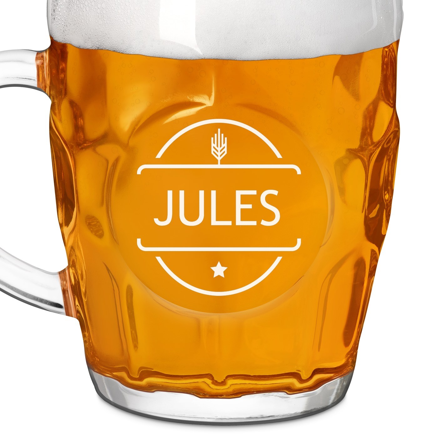 Chope à bière BUBBLE avec gravure pour homme pour anniversaire