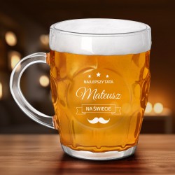 Chope à bière BUBBLE avec gravure pour un papa exceptionnel