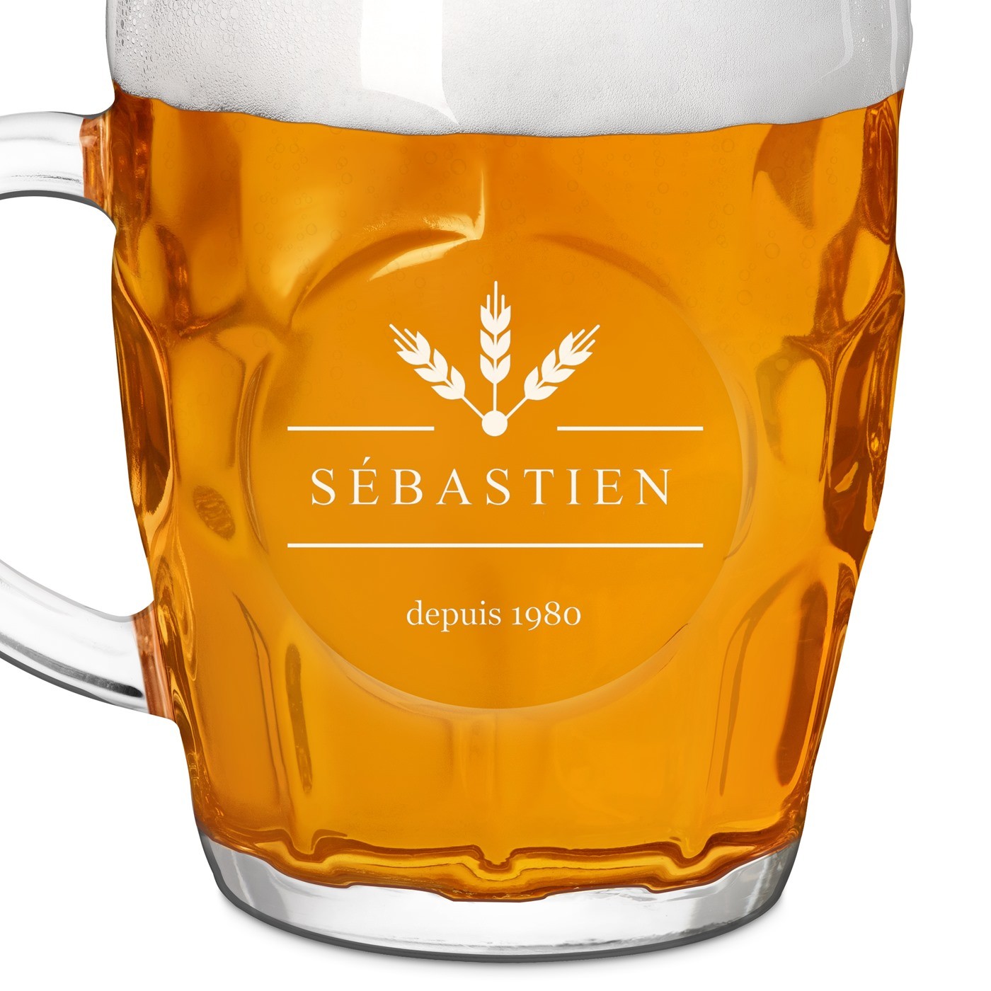 Chope à bière BUBBLE avec gravure pour lui pour anniversaire
