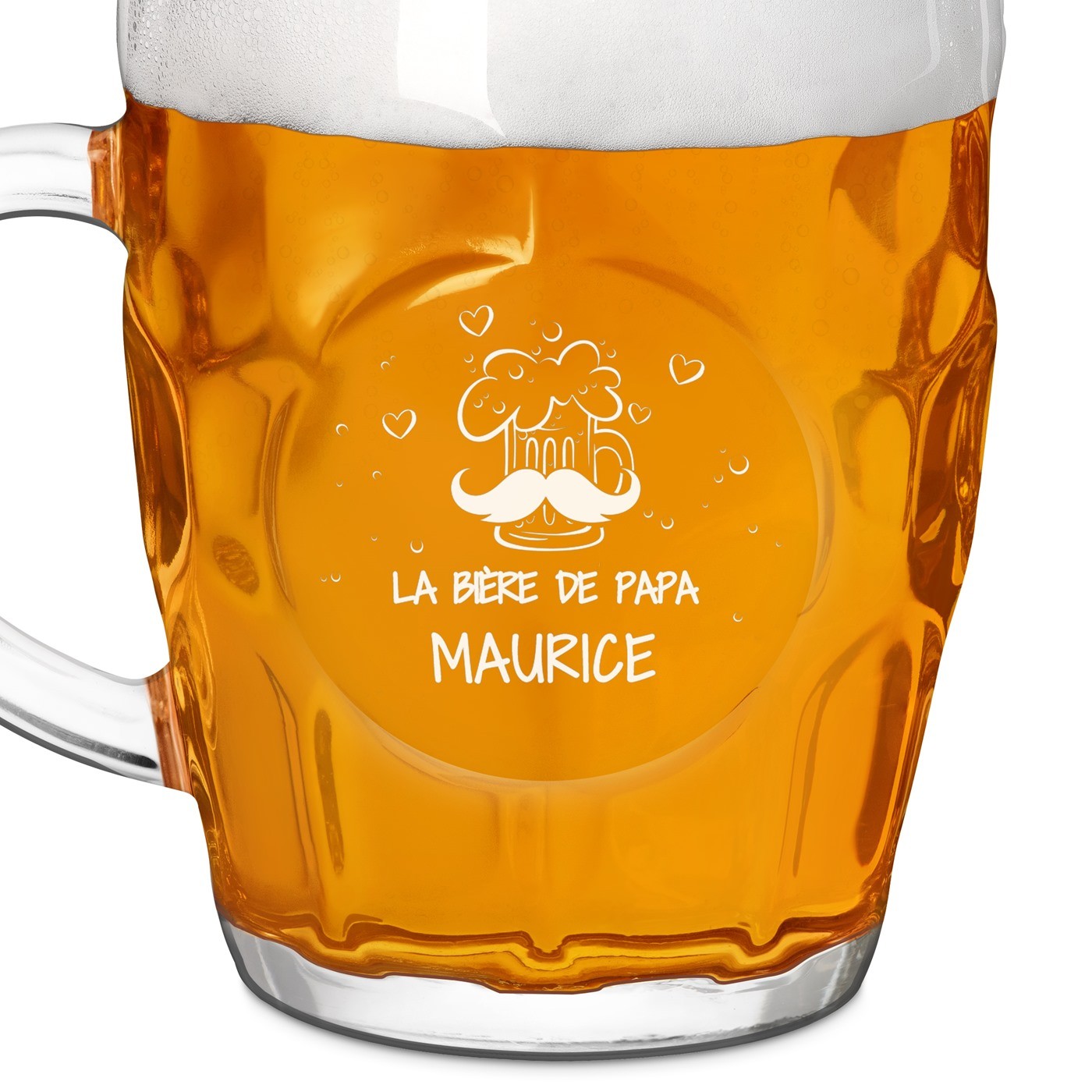 Chope à bière BUBBLE avec gravure pour la fête des pères