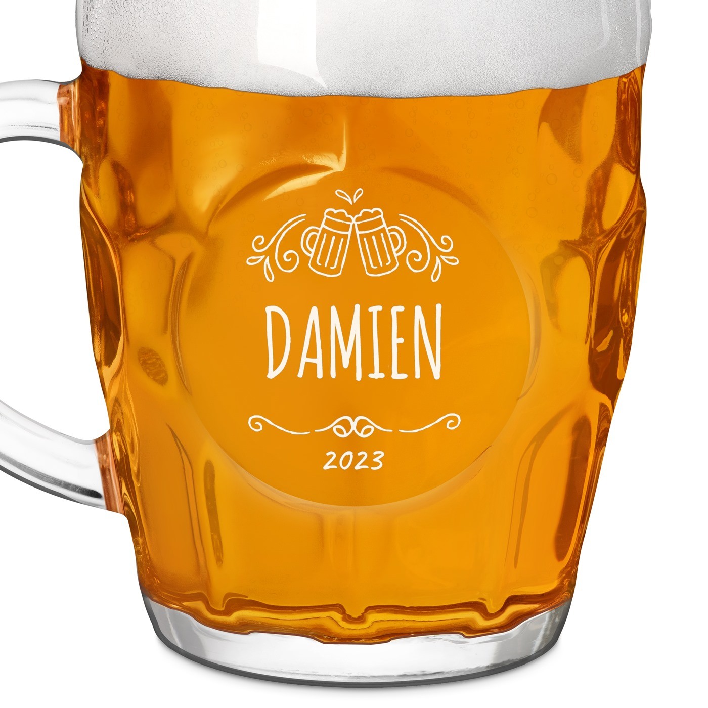 Chope à bière BUBBLE avec gravure pour hommes