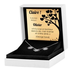 Collier en argent massif 925 (millièmes) avec gravure pour une copine