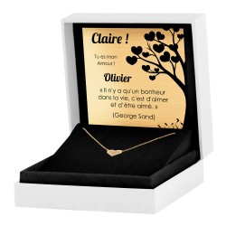 Collier en or 8 carats avec gravure pour maman
