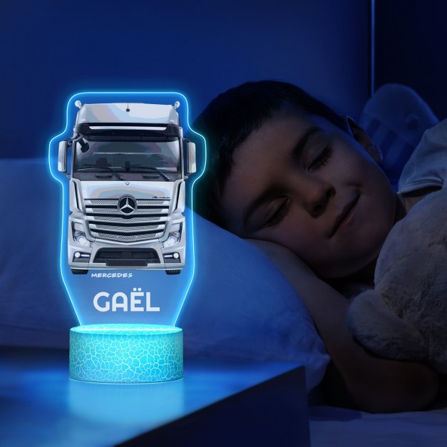 Lampe LED 3D avec impression camion Mercedes
