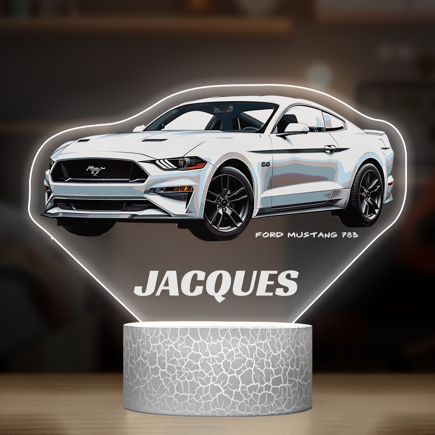 Lampe LED 3D avec impression Ford Mustang