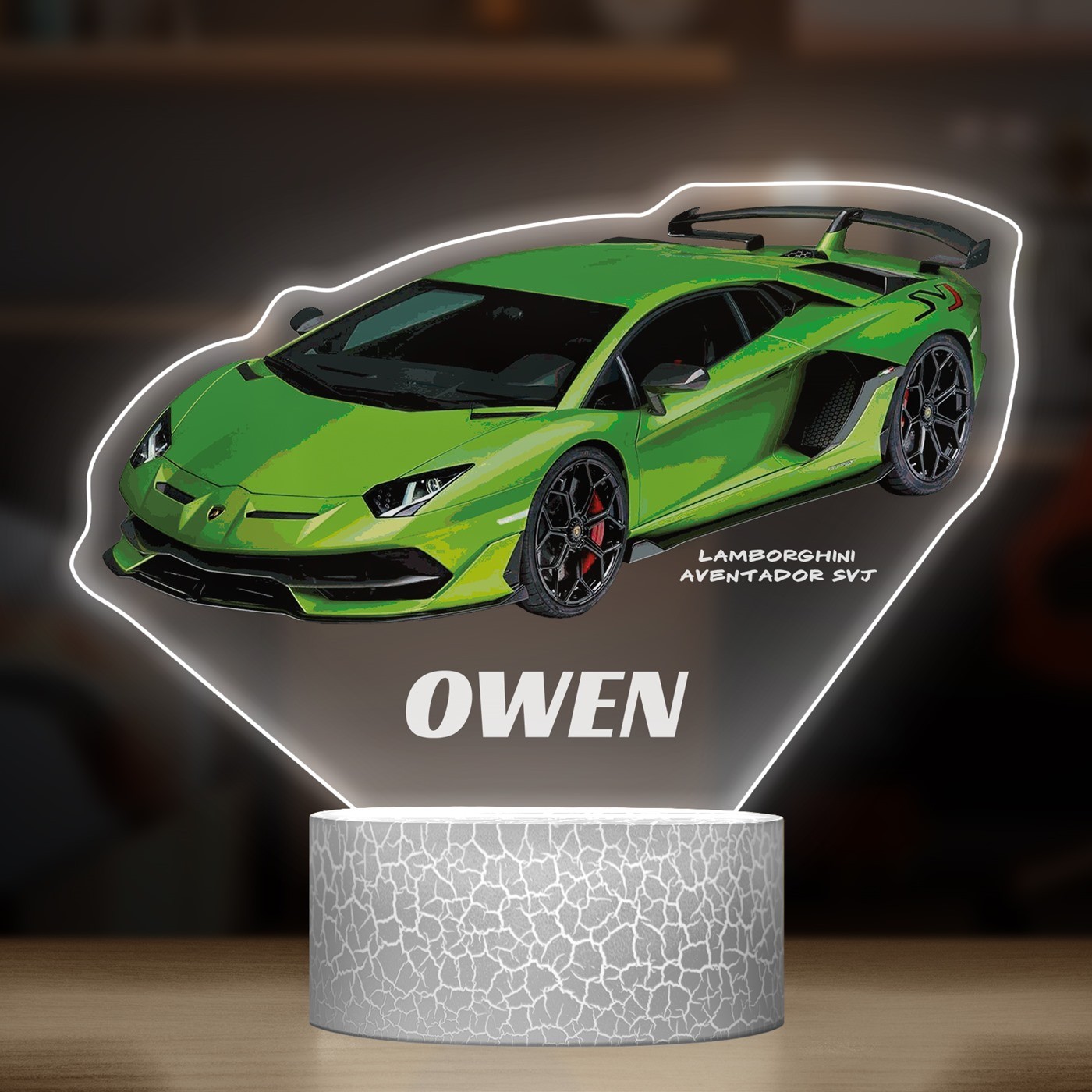 Lampe LED 3D avec impression Lamborghini