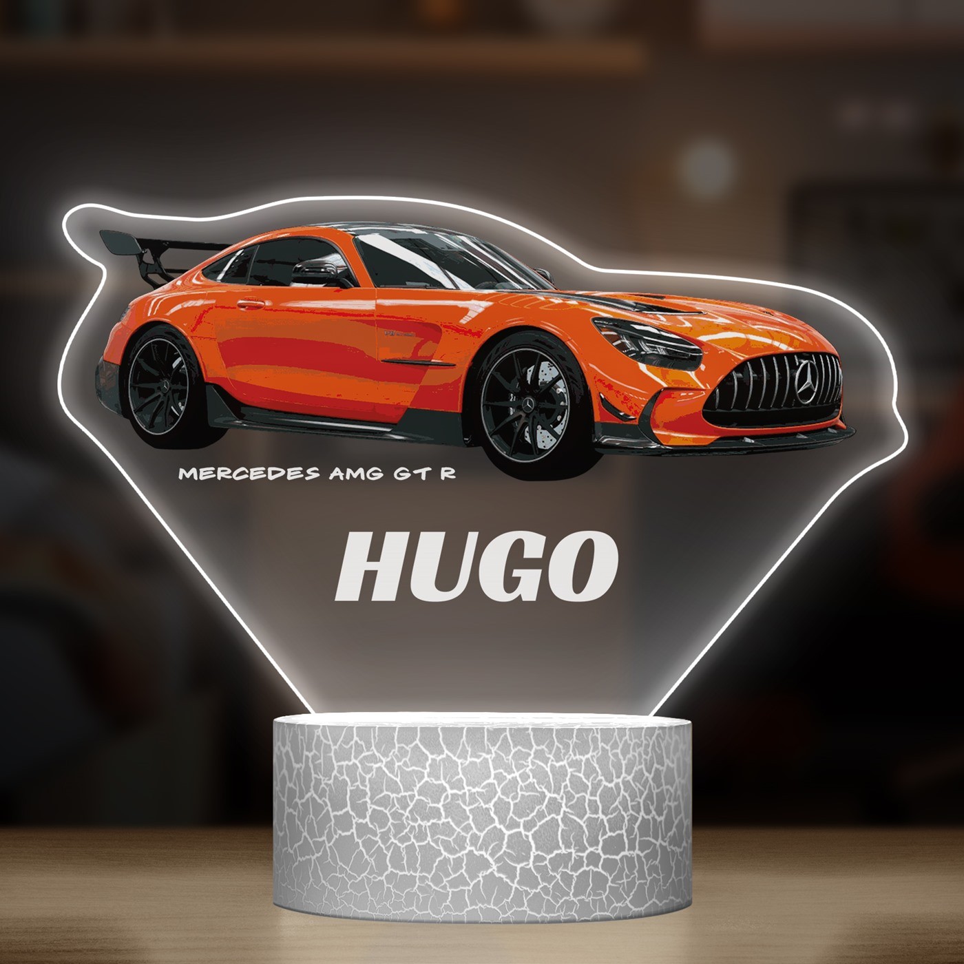 Lampe LED 3D avec impression Mercedes  