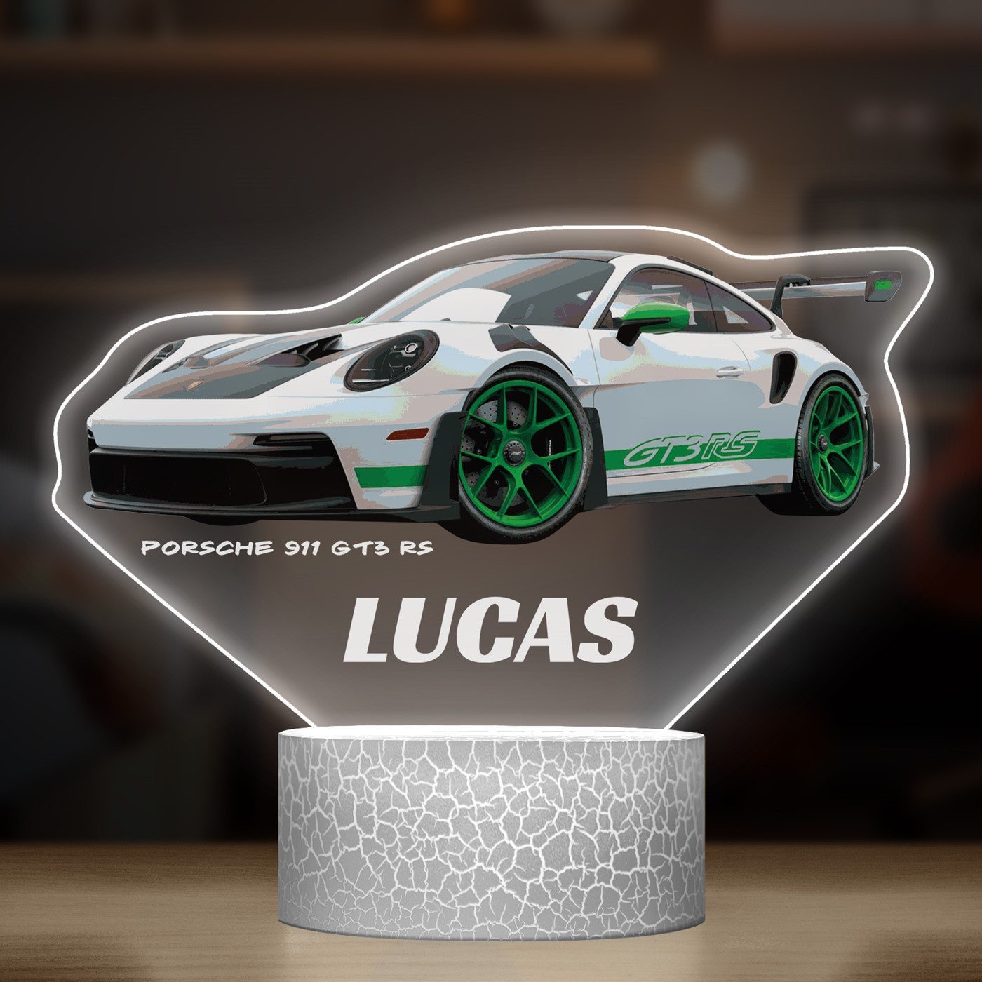 Lampe LED 3D avec impression Porsche  