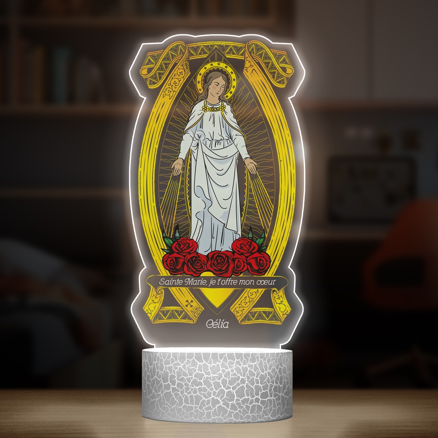 Lampe LED 3D avec impression Marie