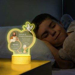 Lampe LED 3D avec impression Première Communion pour nièce