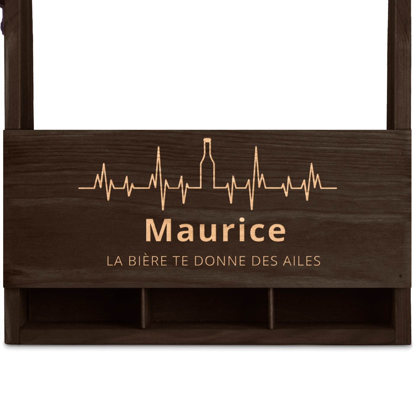 Porte-bière en bois avec gravure pour fiancé