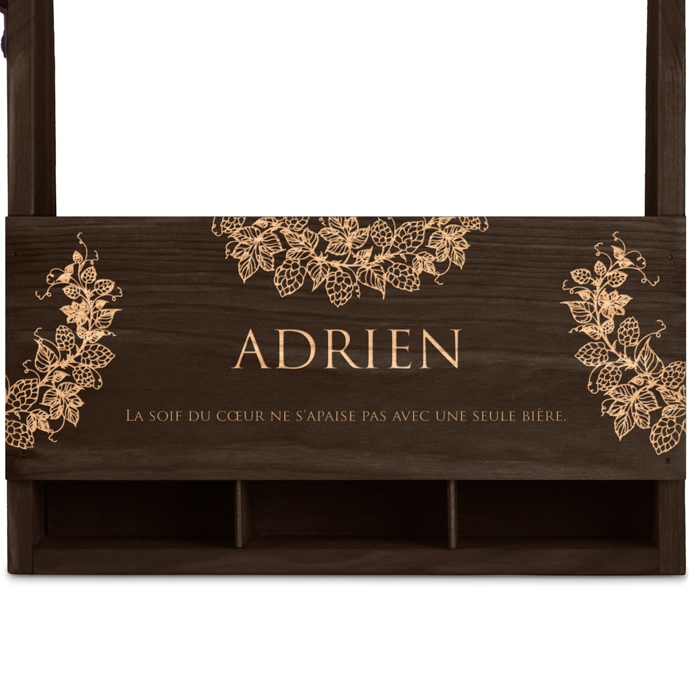 Porte-bière en bois avec gravure pour ami copain
