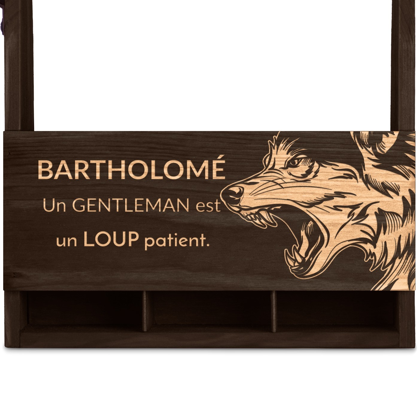 Porte-bière en bois avec gravure pour beau-frère