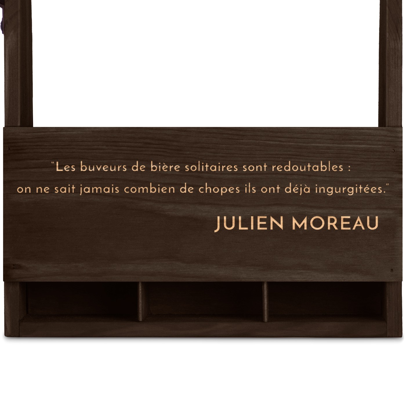 Porte-bière en bois avec gravure pour buveur de bière