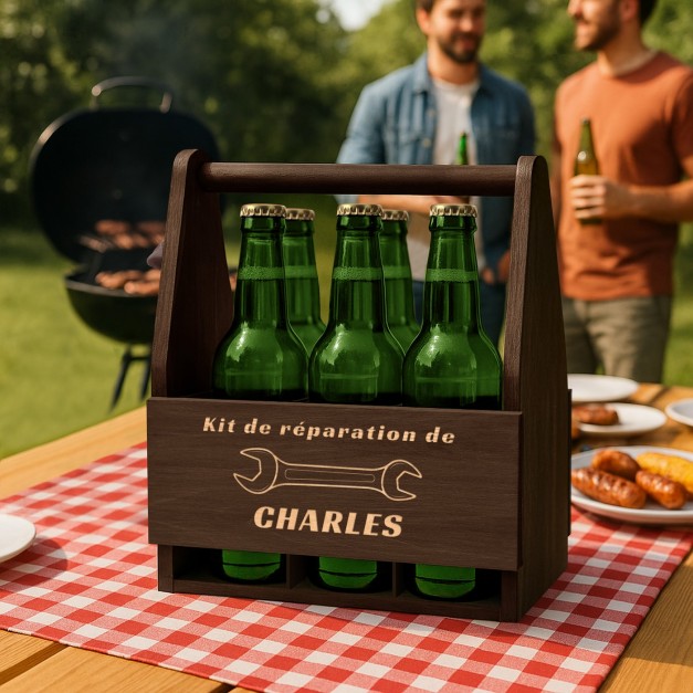 Porte-bière en bois avec gravure pour bricoleur