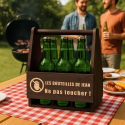 Porte-bière en bois avec gravure pour papy