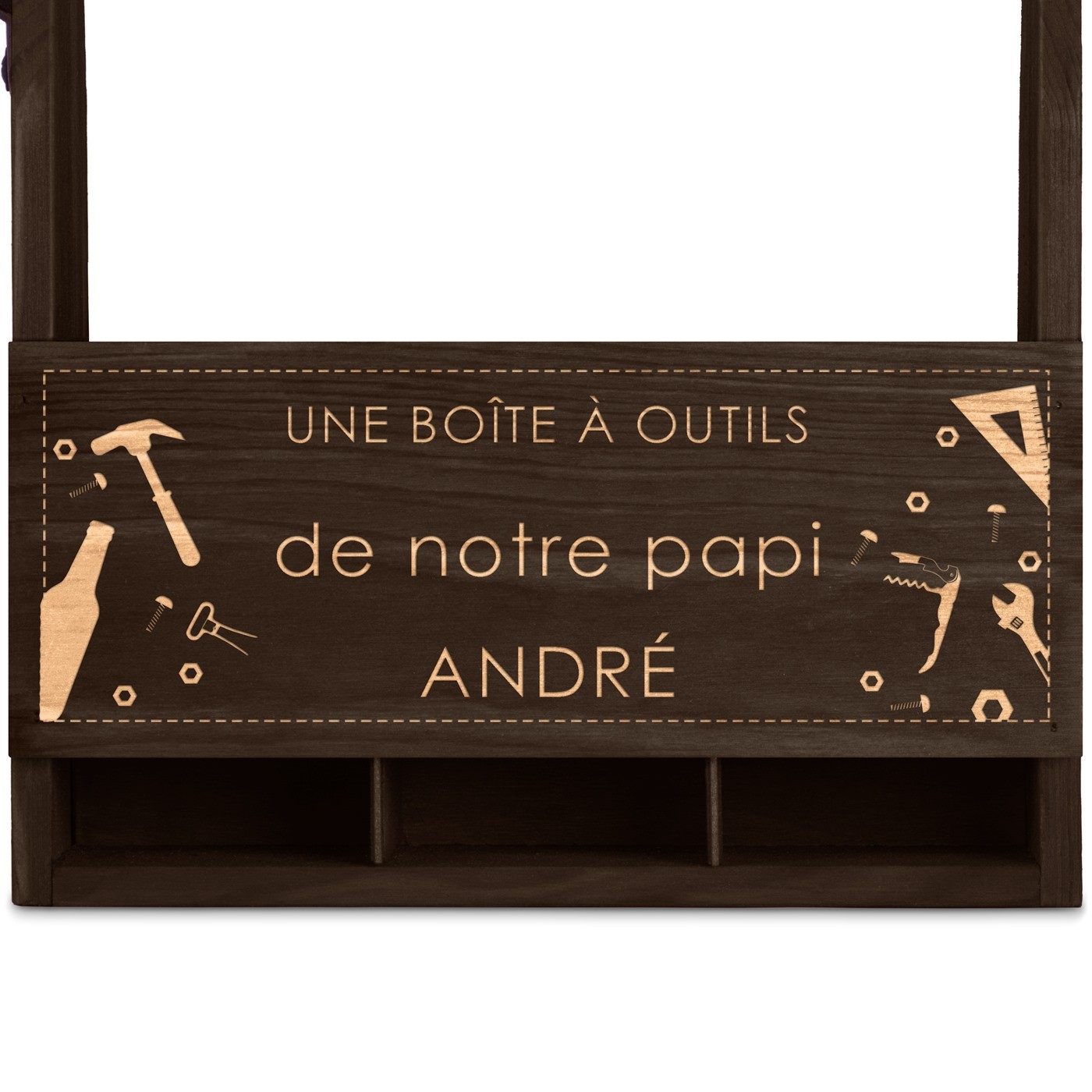 Porte-bière en bois avec gravure pour papa