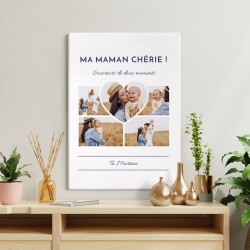 Collage photo sur toile personnalisée 50x70cm pour maman