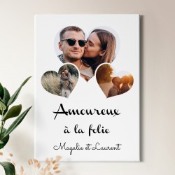 Collage photo sur toile personnalisée 50x70cm pour un couple amoureux