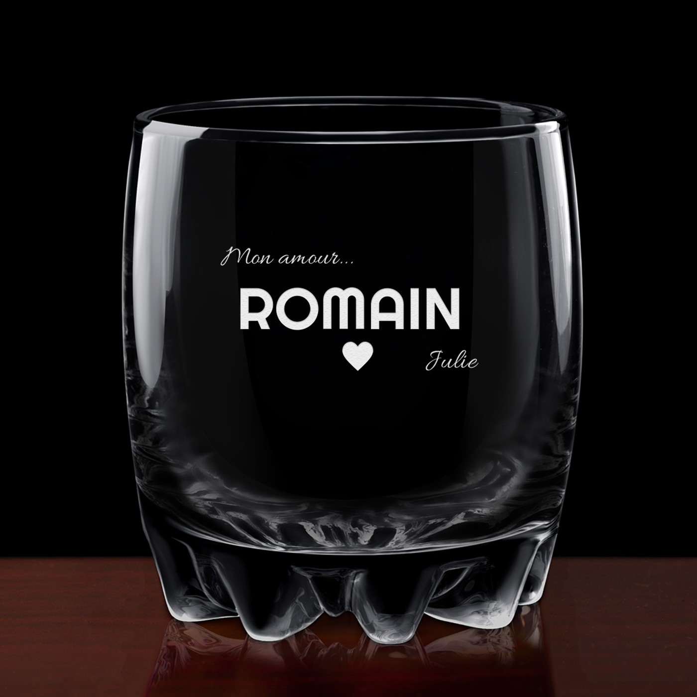 Verre Sylvana avec gravure pour homme pour la Saint-Valentin